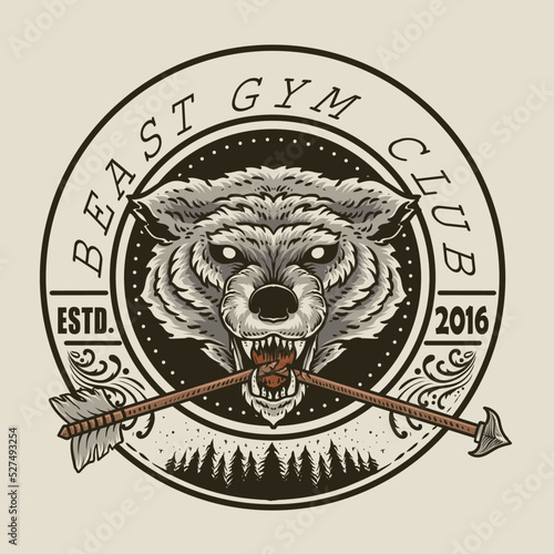 Fitness logo with wildlife concept