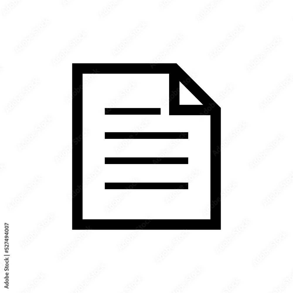 Simple And Clean Document Outline Vector Icon Simple And Clean Document Outline Vector Icon