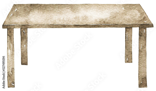 Watercolor table illustration