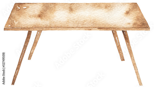 Watercolor table illustration