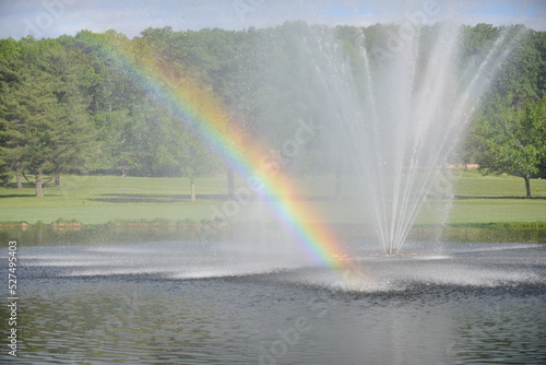 fountain in rainbow