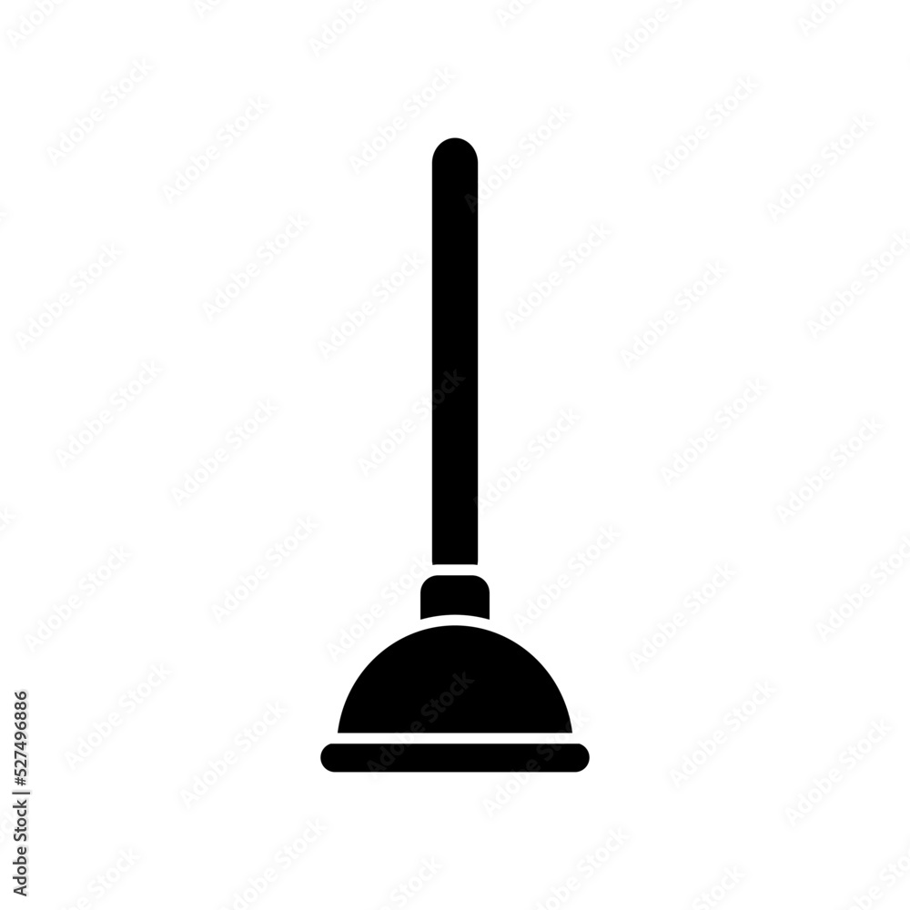 Toilet Plunger Silhouete Vector Icon Illustration Toilet Plunger Silhouete Vector Icon Illustration