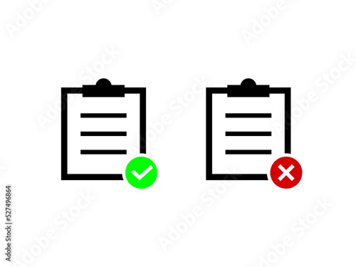 Task Complete and Failed, Aproved and Decline Icon Vector