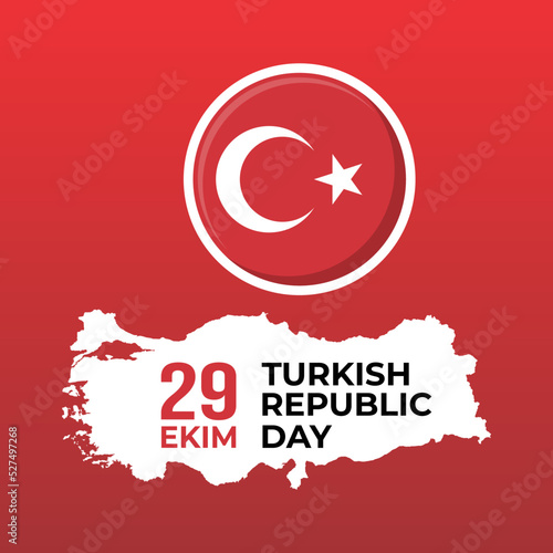 29 october turkey republic day, 29 ekim turkish republic day, turkey independence day flat design photo