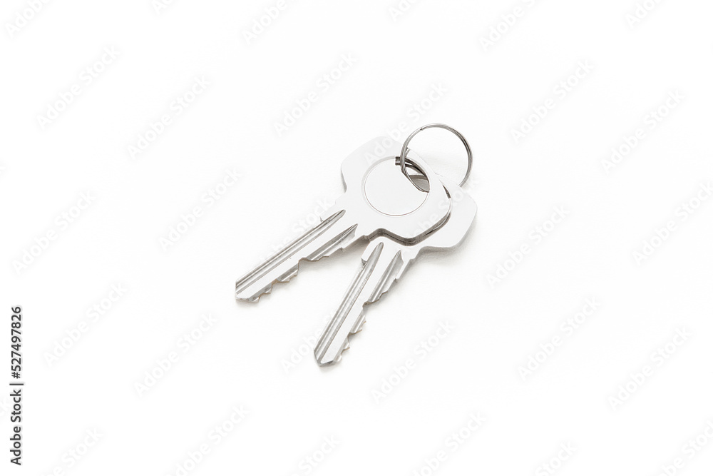 Key isolated on white background. Silver steel Material. Household.
Key isolated on white background. Silver steel Material. Household.