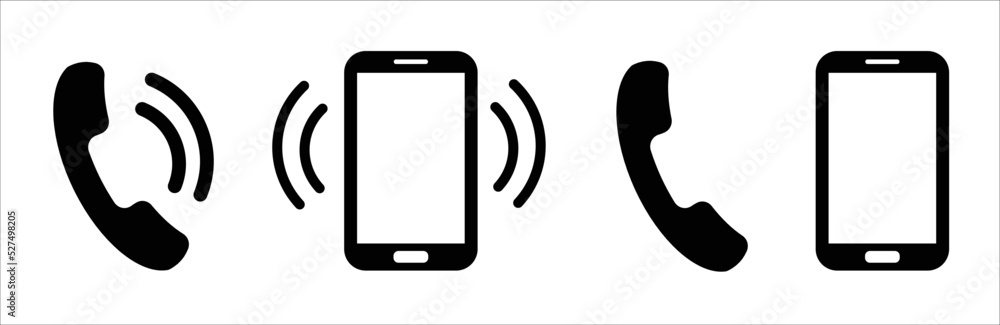 Telephone Ringing Modern Telephone ringing simple icon set. Ringin telephone icons. Contains ...