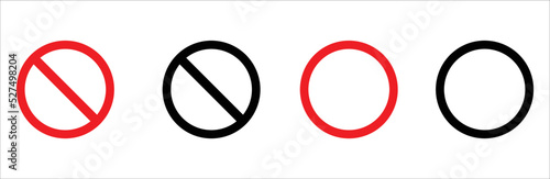 Red and black Stop sign vector icon set. Warning illustration sign collection. entry forbidden symbol.
