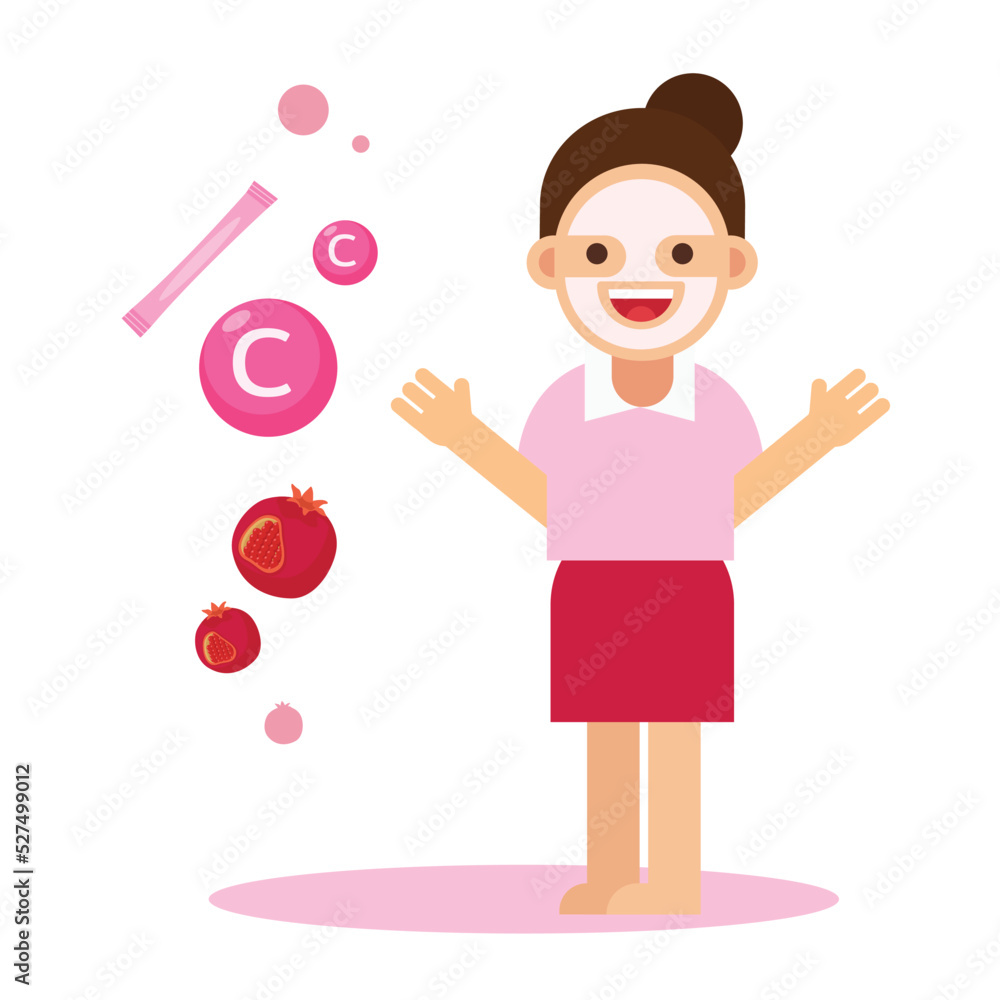 Young Woman Drinking Collagen protection skin beautiful Young Woman Drinking Collagen protection skin beautiful