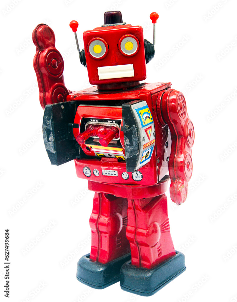 retro red robot toy PNG Stock Photo | Adobe Stock