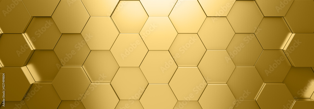 Futuristic gold hexagonal texture background. 3d rendering Futuristic gold hexagonal texture background. 3d rendering