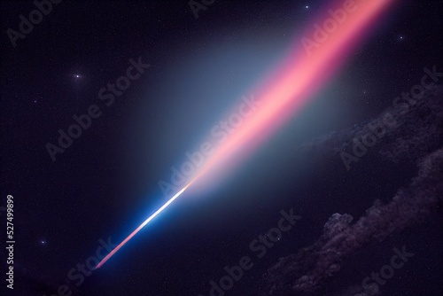 CG illustration of a rocket taking off, drawing a trajectory.