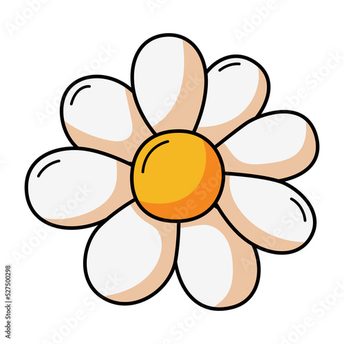 Camomile icon white daisy chamomile cute round