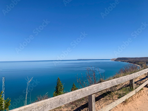 View of the walkway along lake michigan 