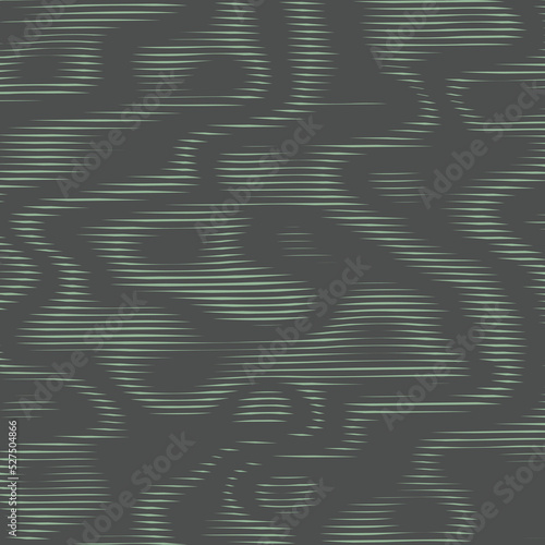 Ripple effect, wavy striped texture. Moire interference effect. Optical illusion art background.  Vector monochrome glitch pattern