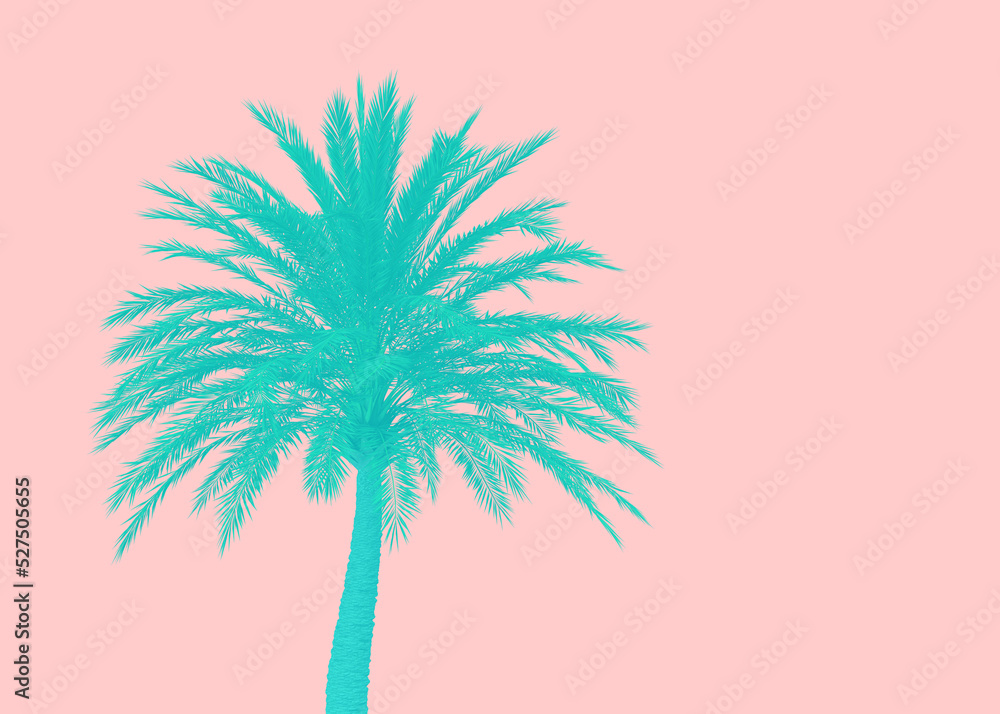 Obraz premium 3D Teal palm tree