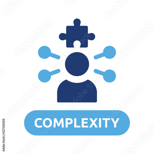 Complexity icon. Complex problem solution symbol isolated on white background.