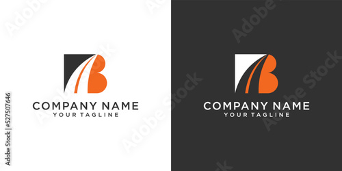 Initial letter B with street vector logo design.