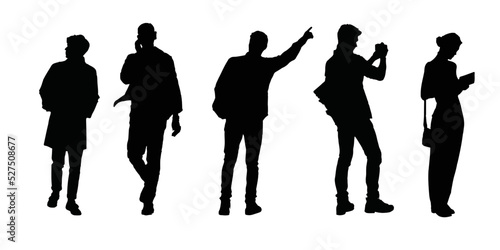 people silhoutte group in the white background