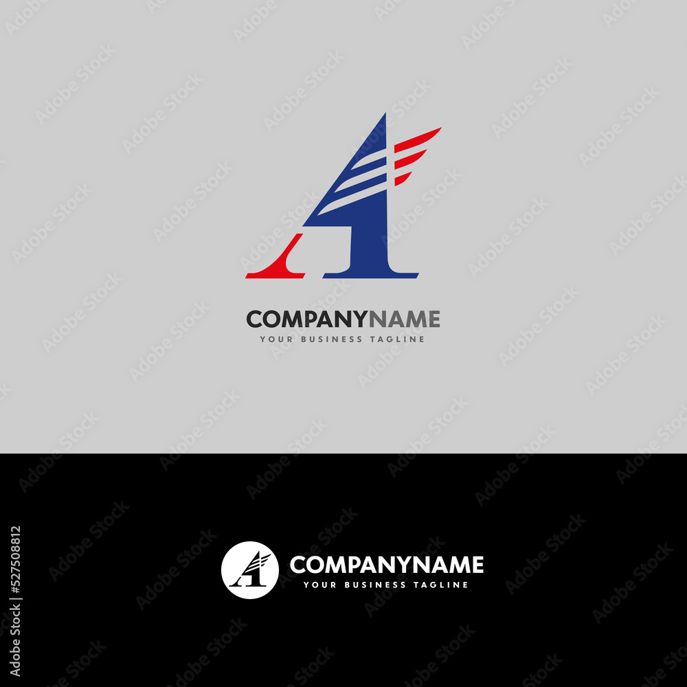 Initial A Elegant wing Logo Design, Initial Signature Creative Template