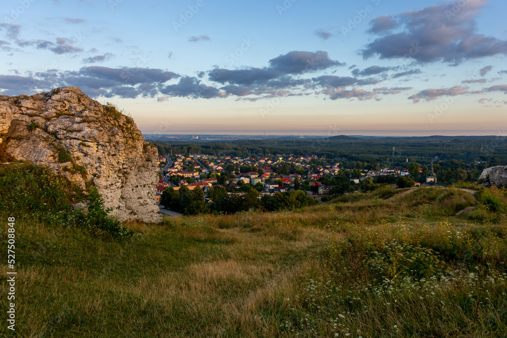 Krajobrazy. zamek i miasteczko w olsztynie