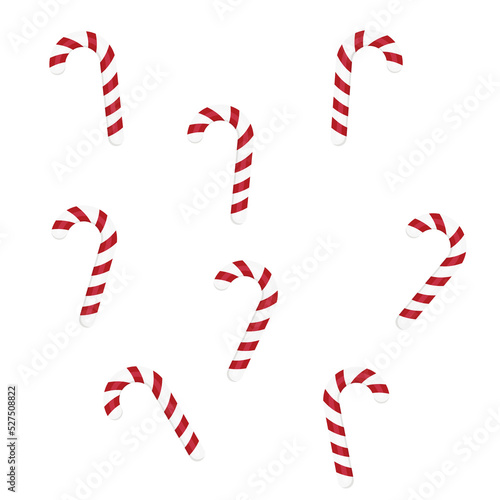 Candy canes on white background.