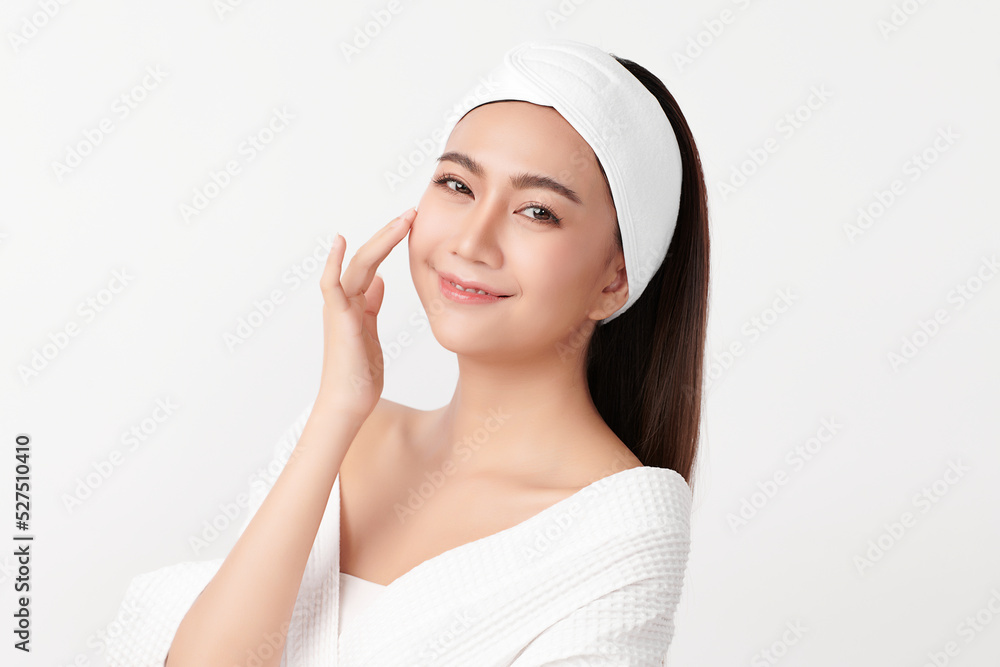 Beautiful young asian woman with clean fresh skin on white background, Face care, Facial treatment, Cosmetology, beauty and spa, Asian women portrait. Beautiful young asian woman with clean fresh skin on white background, Face care, Facial treatment, Cosmetology, beauty and spa, Asian women portrait.