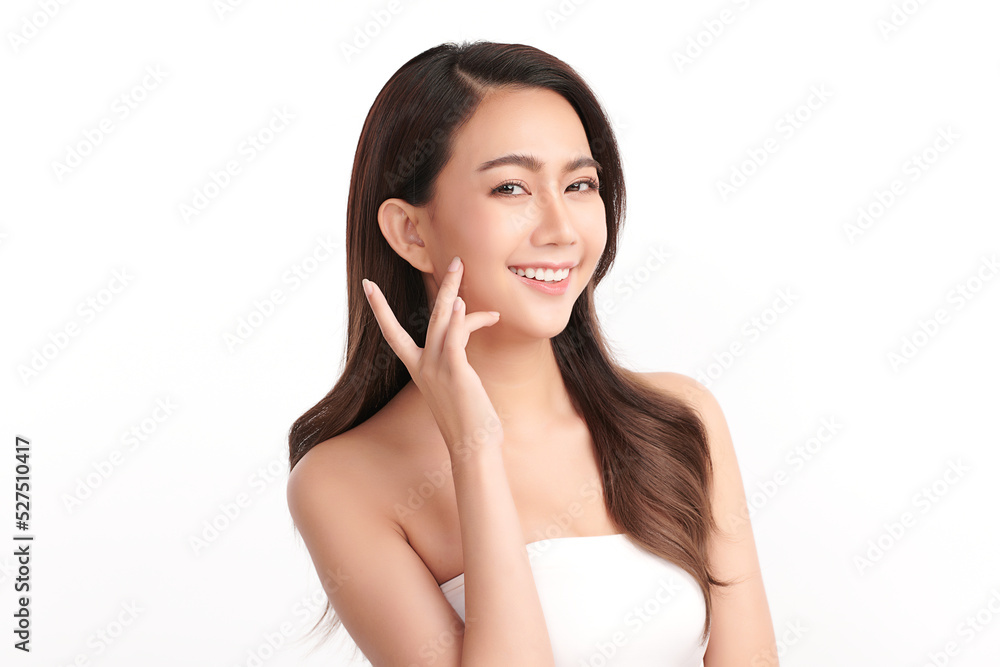Beautiful young asian woman with clean fresh skin on white background, Face care, Facial treatment, Cosmetology, beauty and spa, Asian women portrait. Beautiful young asian woman with clean fresh skin on white background, Face care, Facial treatment, Cosmetology, beauty and spa, Asian women portrait.