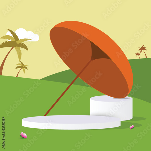 Happy Onam special sale product podium with onam backdrop