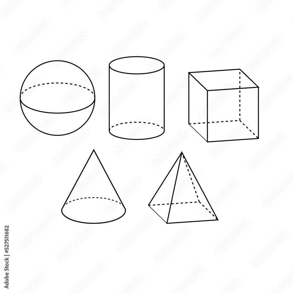 図形の線画イラストセット 図形の線画イラストセット