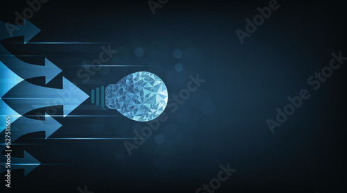 Business start up or goal to success.creativity of human.soaring light-bulb rocket. ideas Starting a business on a dark blue background. vector illustration.