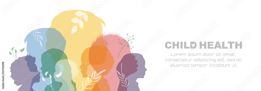 Child Health banner. Card with place for text. - obrazy, fototapety, plakaty 