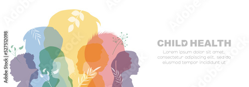 Child Health banner. Card with place for text.