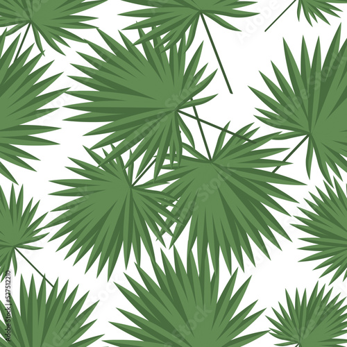 Seamless pattern of tropical leaves on a white background.Vector pattern can be used in textiles  paper.