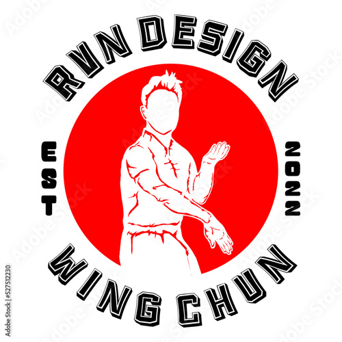 wing chun kung fu logo vector illustration perfect for logo brand or product printing