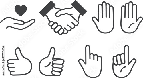 手のアイコンセット