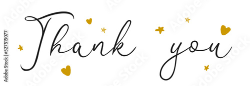 Thank You for Hand Lettering. Typography Design Inspiration. On a white background. Vector