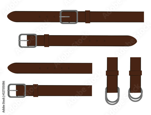 Brown leather belt with steel buckle