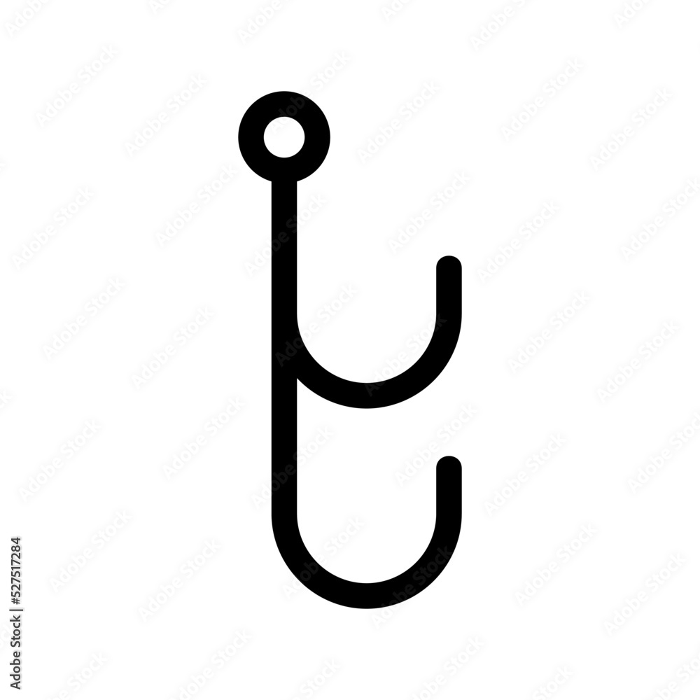 fishing hook icon or logo isolated sign symbol vector illustration - high quality black style vector icons
