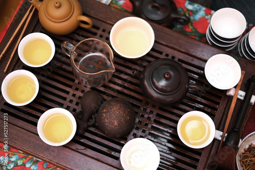  tea ceremony set top view