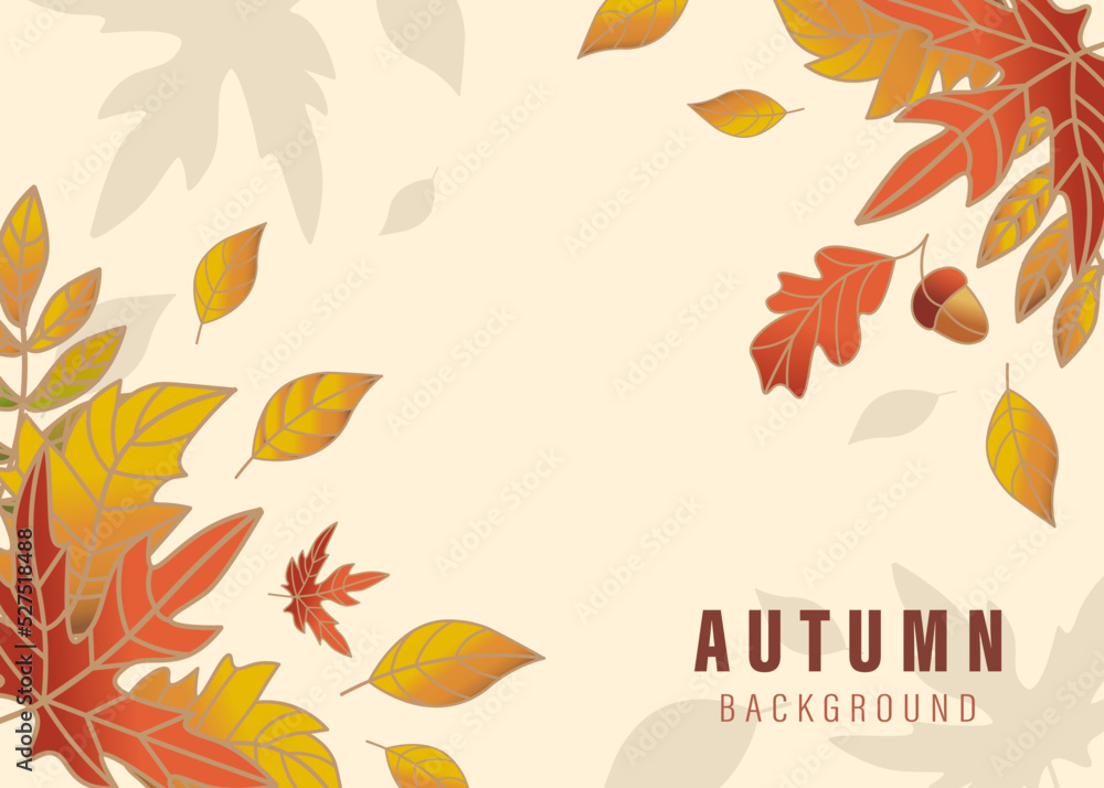 vector autumn background with leaves arranged at the corners