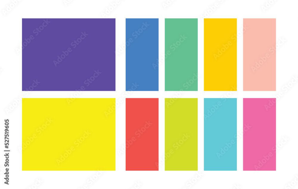 purple blue yellow primary and secondary color palette
