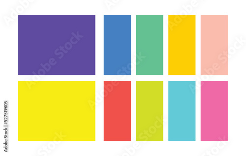 purple blue yellow primary and secondary color palette