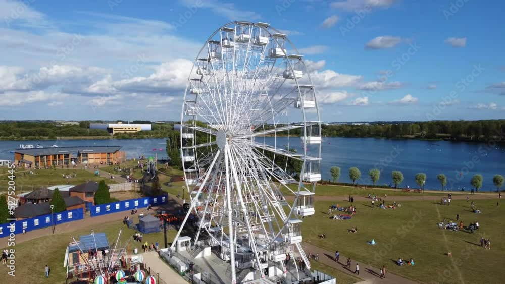 Ferris Wheel and Rides at Willen Lake Public Park Milton Keynes