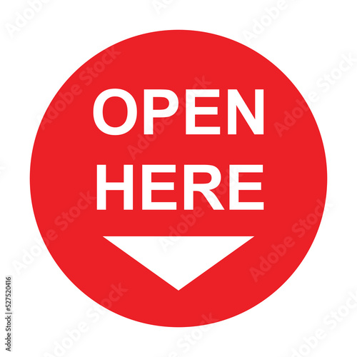 open here sticker or label icon vector