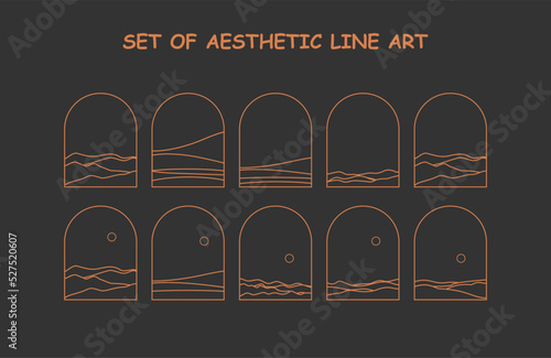 Set of aesthetic line art