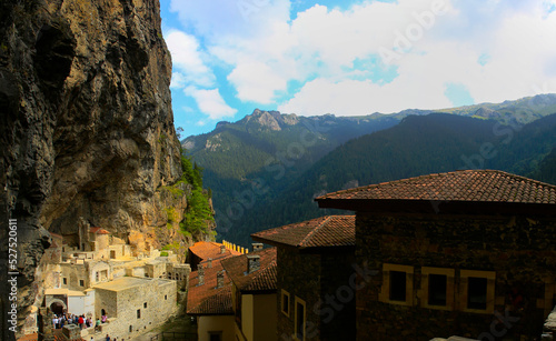 View of Sumela Monastery at Mela Mountain in Turkey photo