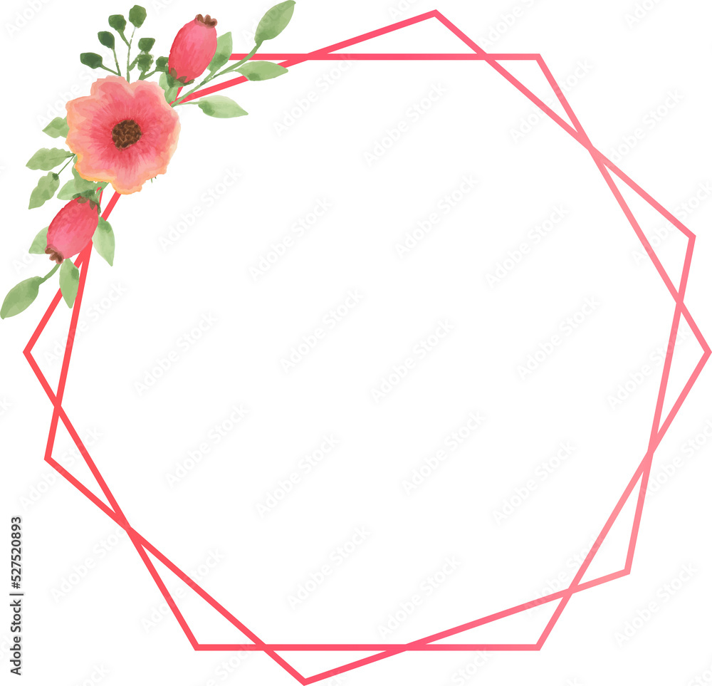 Obraz premium Floral Frame Watercolor