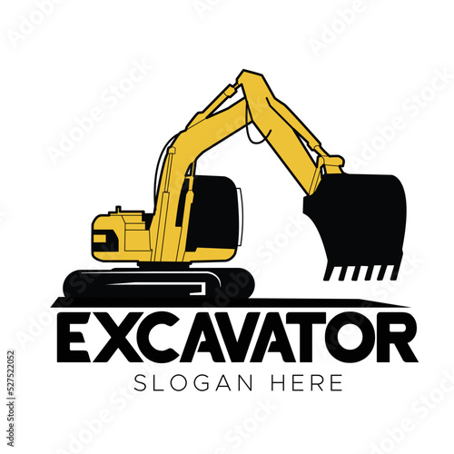 excavator logo template vector design
