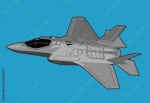 f35 stealth jet fighter illustration vector design