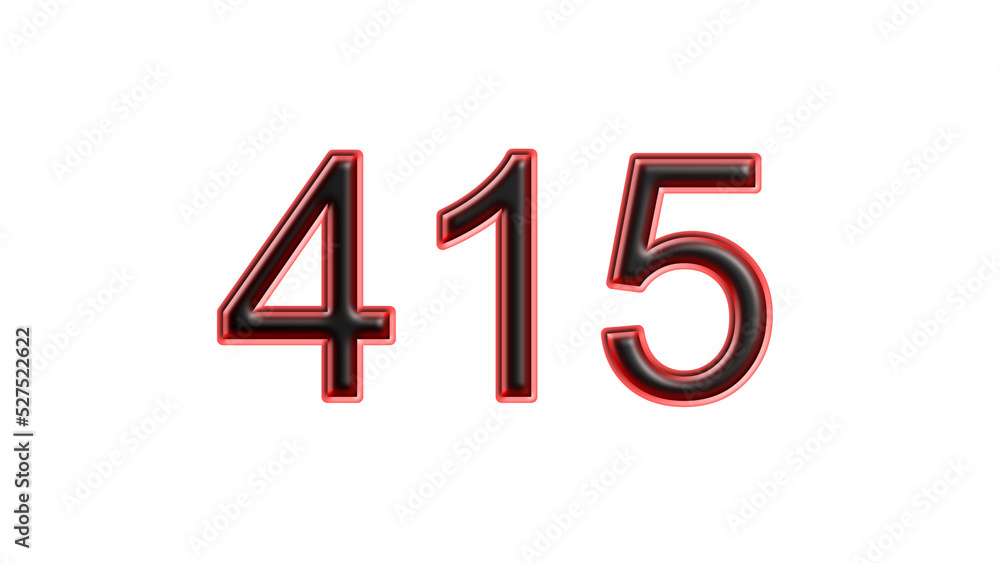red 415 number 3d effect white background red 415 number 3d effect white background